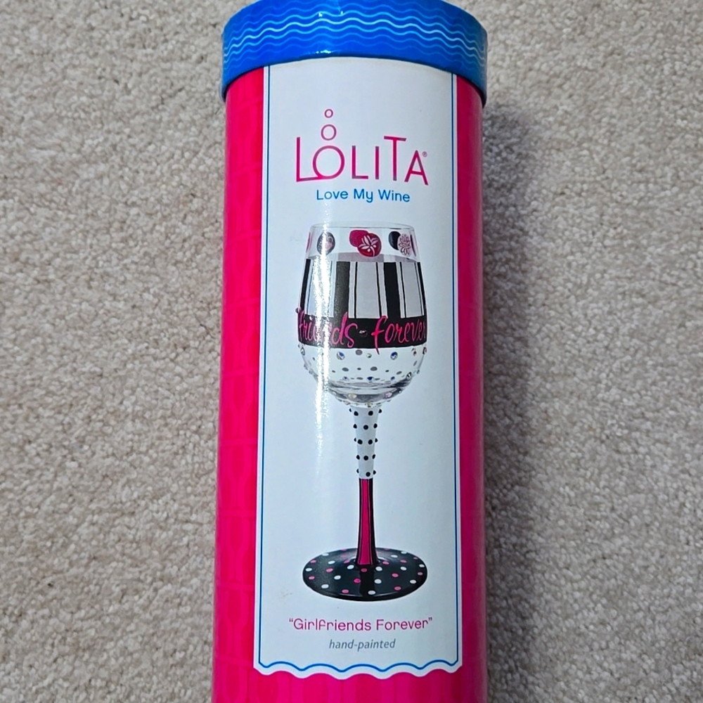 NIB Lolita Wine Glass Girlfriends Forever
